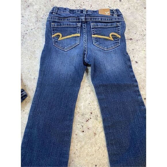 Toddler Girls American‎ Eagle Bootcut Dark Wash Jeans Size 3 Years  Bundle Of 2 - Picture 4 of 7